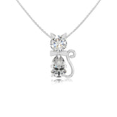moissanite cat necklaces in sterling silver